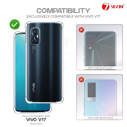7-Seven 7SEVEN® Back Cover for VIVO V17 Transparent Mobile Back Case Shock Proof Design Camera Edges Protection Crystal Clear Phone Case Silicon Soft TPU and Flexible Bumper Phone Cover - Image 2