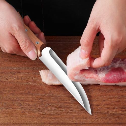 Machado Mongolian Hybrid Hand-Sharpened Viking Knife with Pakka Wood Handle - Forged Paring & Peeling Multipurpose Meat Cleaver Butcher Knife Ideal for Outdoor Camping, BBQ, Kitchen, Gifting - Image 2