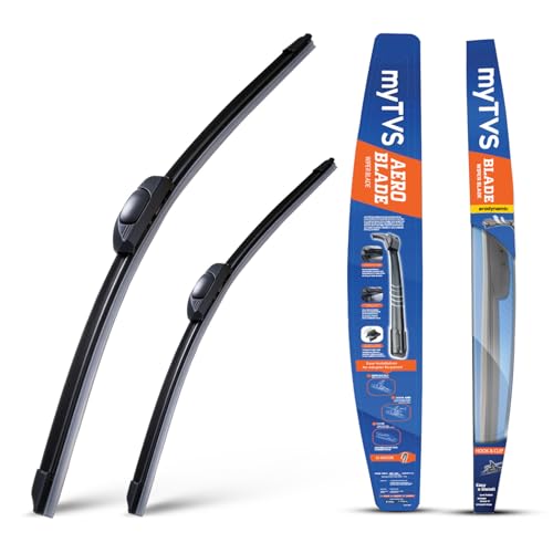 myTVS Frameless wiper blades | Wipers for All car | Wiper set for Front Wind Shield | Size 20" x 19" Inches - Image 1
