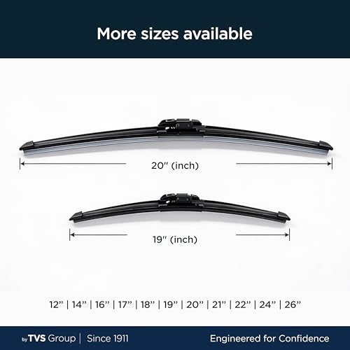 myTVS Frameless wiper blades | Wipers for All car | Wiper set for Front Wind Shield | Size 20" x 19" Inches - Image 2