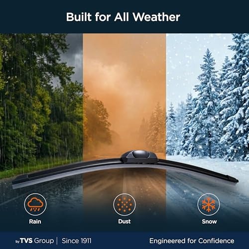 myTVS Frameless wiper blades | Wipers for All car | Wiper set for Front Wind Shield | Size 20" x 19" Inches - Image 5