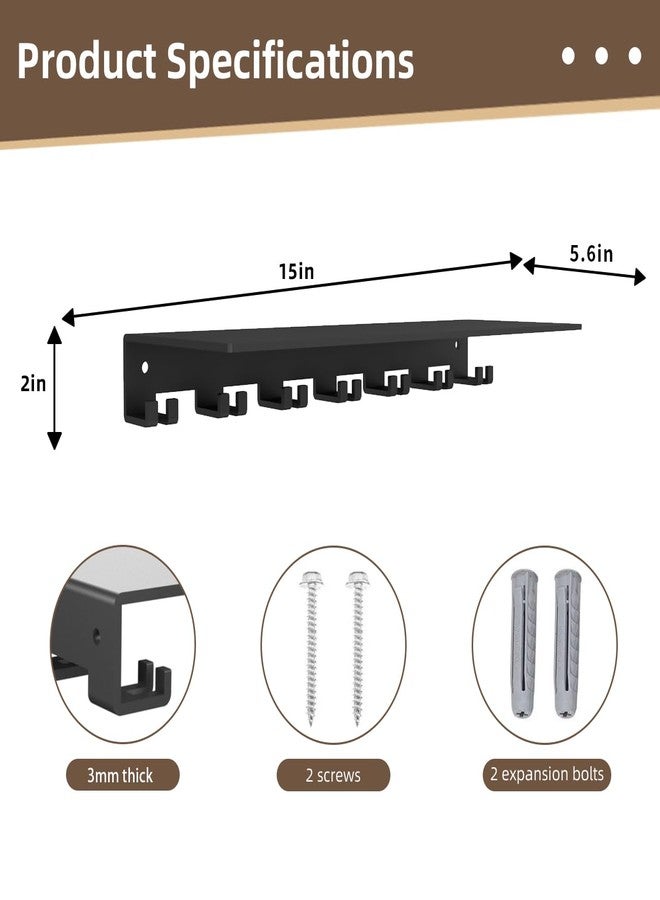 Sahans Floating Shelf Organizer Compatible with Tonal Accessories Wall Mount Hanger with Hooks T-Lock Adapters Home Gym Weight Storage Equipment Metal Rack Holder Bracket Hanger Workout Fitness (Classic) - Image 2