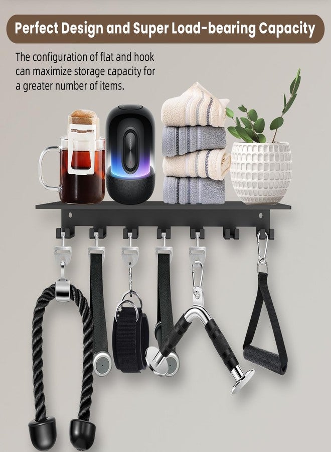 Sahans Floating Shelf Organizer Compatible with Tonal Accessories Wall Mount Hanger with Hooks T-Lock Adapters Home Gym Weight Storage Equipment Metal Rack Holder Bracket Hanger Workout Fitness (Classic) - Image 4