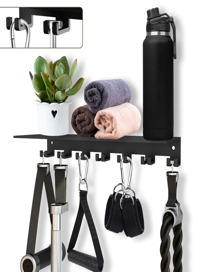 Sahans Floating Shelf Organizer Compatible with Tonal Accessories Wall Mount Hanger with Hooks T-Lock Adapters Home Gym Weight Storage Equipment Metal Rack Holder Bracket Hanger Workout Fitness (Classic) - Image 1