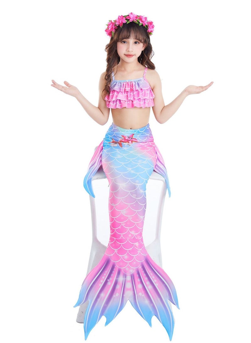 VUCATIN Mermaid Princess Dress up Girls Mermaid Dress Mermaid Swimsuit Girls Party Cosplay Princess Birthday Dress Kids Costume Cosplay Mermaid Skirt (CX03) - Image 2