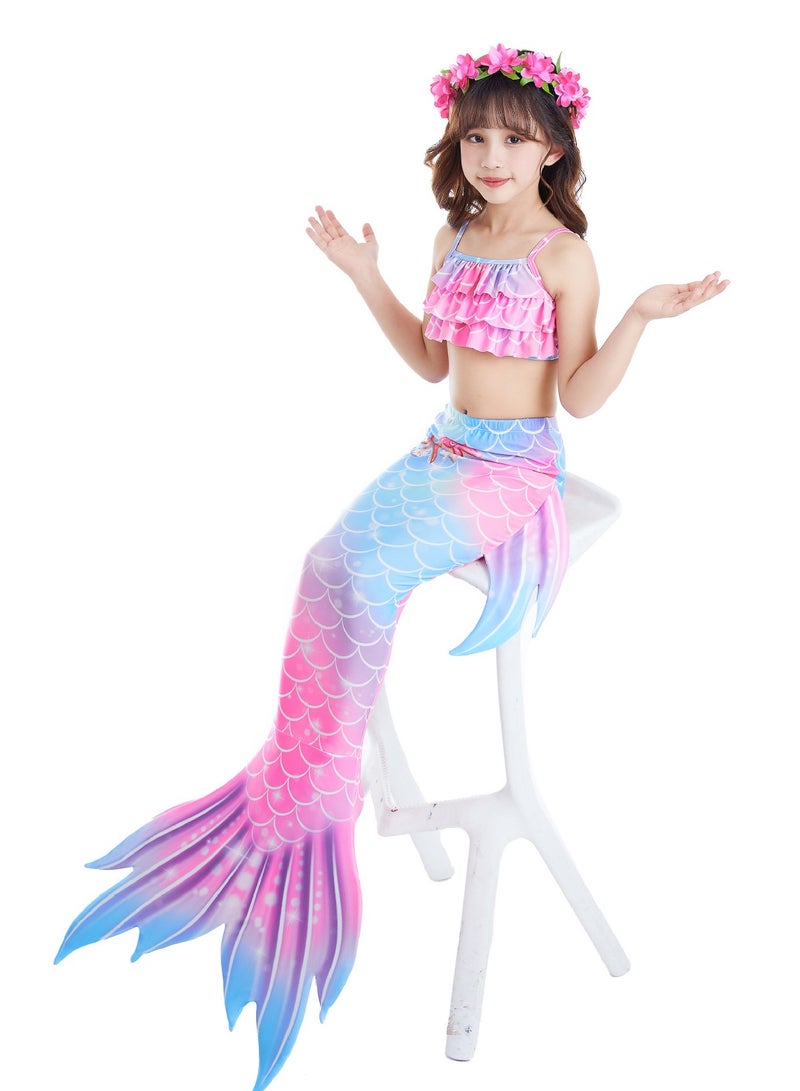 VUCATIN Mermaid Princess Dress up Girls Mermaid Dress Mermaid Swimsuit Girls Party Cosplay Princess Birthday Dress Kids Costume Cosplay Mermaid Skirt (CX03) - Image 3