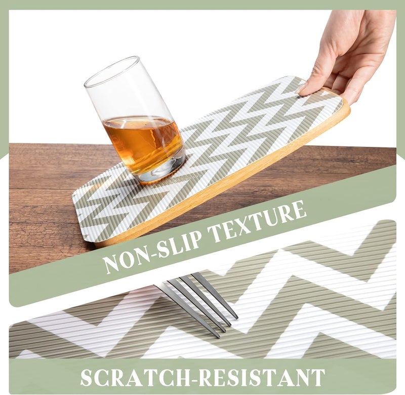 Ash  Roh Ash & Roh Plastic Chevron Anti-Slip Place Mat Waterproof Eva Liners For Kitchen Cabinets, Drawers, Tables- Food Grade, Textured, Washable, Multipurpose Shelf Mats (Cream Aztec, 45 X 500) - Image 2
