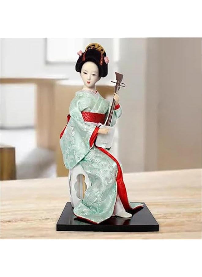 ماركة غير محددة 12 Japanese Geisha, Kimono Dolls, Oriental Doll Traditional Sculpture Ethnic Japanese Geisha Dolls, Girl Statue for Table, Red and Light Green  - Image 4