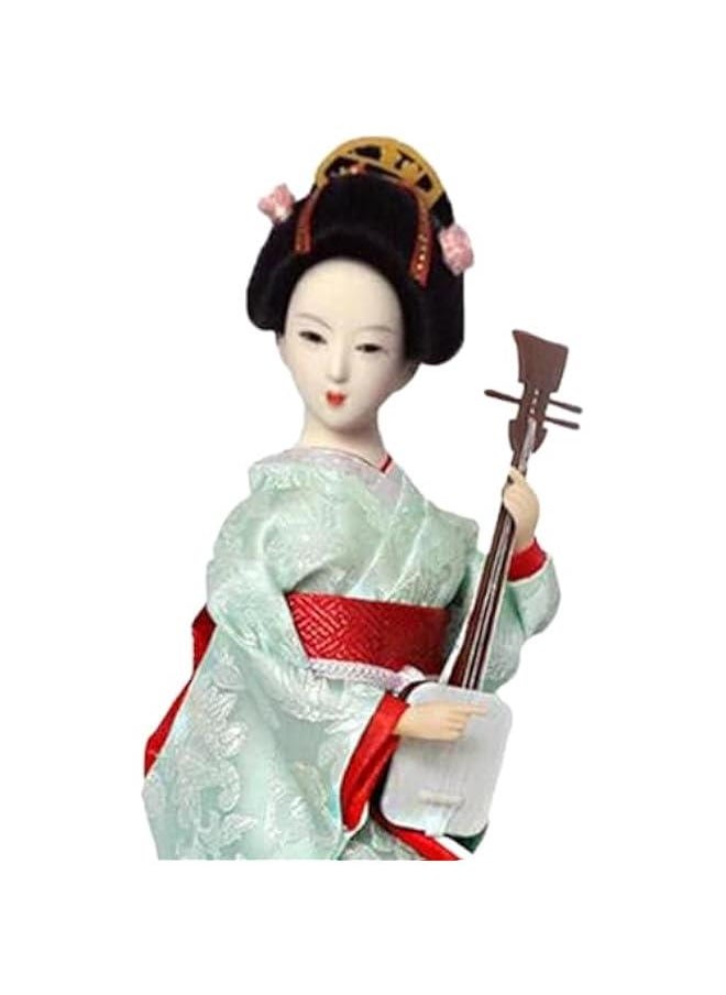 ماركة غير محددة 12 Japanese Geisha, Kimono Dolls, Oriental Doll Traditional Sculpture Ethnic Japanese Geisha Dolls, Girl Statue for Table, Red and Light Green  - Image 5