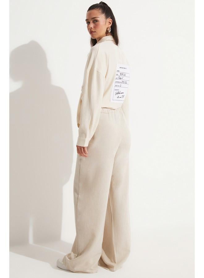 جون بنطلون جينز قطن بمقاس مرن بلون حجري - Image 5