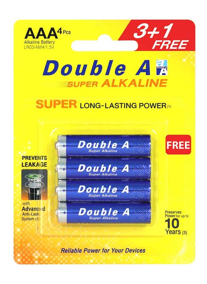 Double A DA Super Alkaline Battery 3+1Free BP AAA-S12/C24 