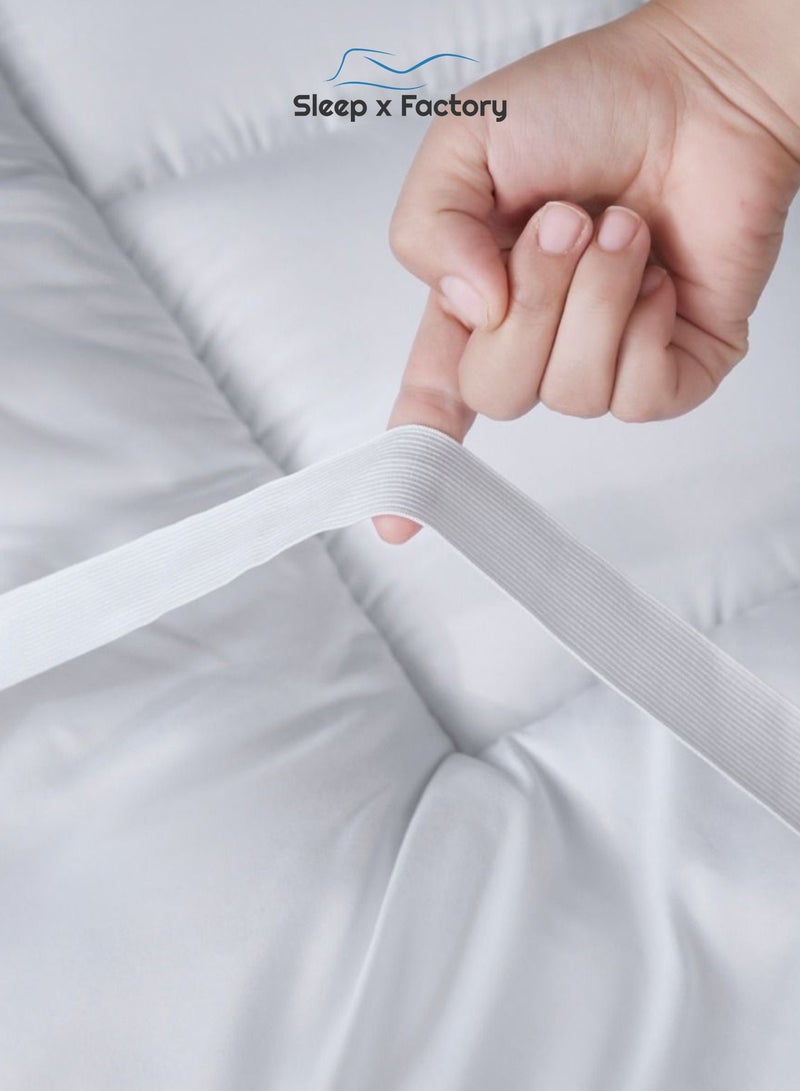 Sleep x Factory Premium Cotton Fabric Mattress Topper – Available in 8 / 14 / 20 cm Heights – Microfiber Filling – Ultra Plush Support  - Image 2