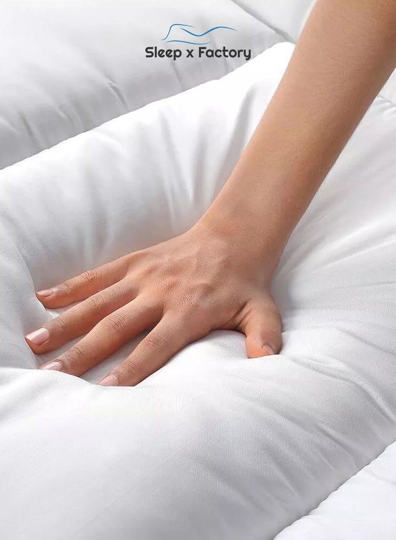 Sleep x Factory Premium Cotton Fabric Mattress Topper – Available in 8 / 14 / 20 cm Heights – Microfiber Filling – Ultra Plush Support  - Image 1