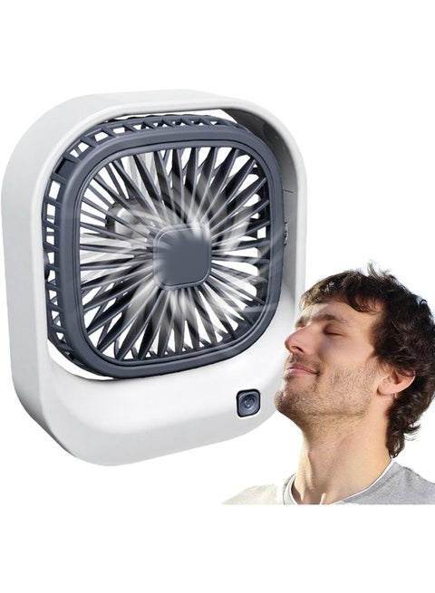 مروحة مكتب ،مروحة سطح مكتب محمولة بثلاث سرعات، مروحة شخصية صغيرة تدور 360 درجة، مروحة تبريد صغيرة مع كابل تايب سى، مروحة صغيرة للمنزل والمكتب وغرفة النوم كهدية صيفية (أسود*أبيض)