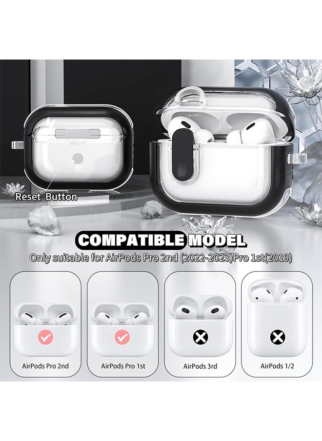 Generic - Shockproof TPU Transparent Case for Airpods Pro 2nd Generation with Secure Lock,Compatible with Airpods Pro 2nd/1st Generation Case, Protective Case Cover for for AirPods Pro 2/Pro with Cleaner Kit and Keychain - Image 1
