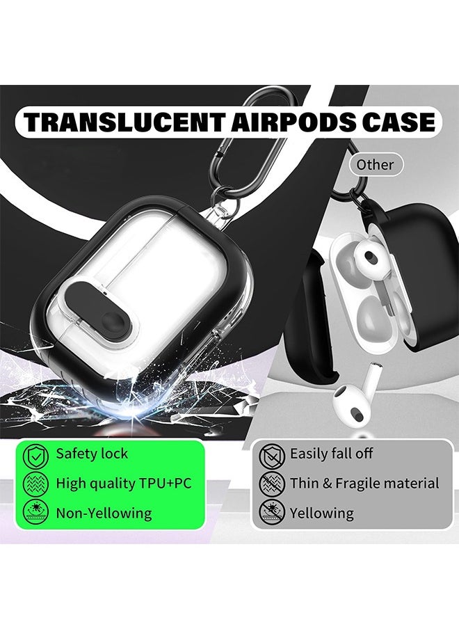 Generic - Shockproof TPU Transparent Case for Airpods Pro 2nd Generation with Secure Lock,Compatible with Airpods Pro 2nd/1st Generation Case, Protective Case Cover for for AirPods Pro 2/Pro with Cleaner Kit and Keychain - Image 1