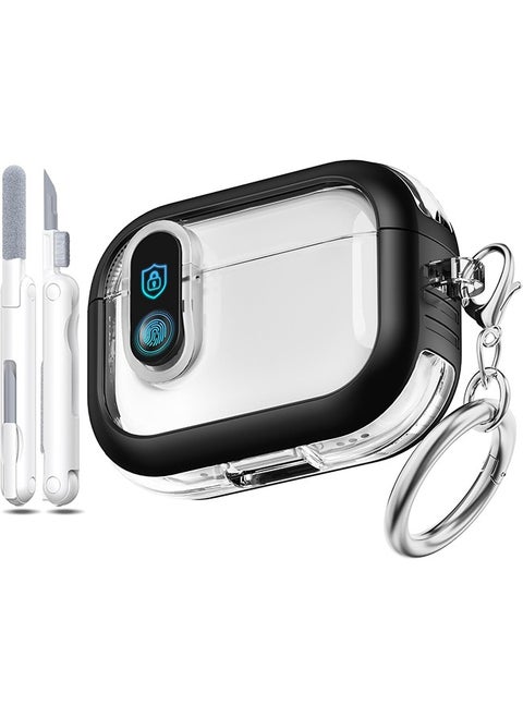 Shockproof TPU Transparent Case for Airpods Pro 2nd Generation with Secure Lock,Compatible with Airpods Pro 2nd/1st Generation Case, Protective Case Cover for for AirPods Pro 2/Pro with Cleaner Kit and Keychain
