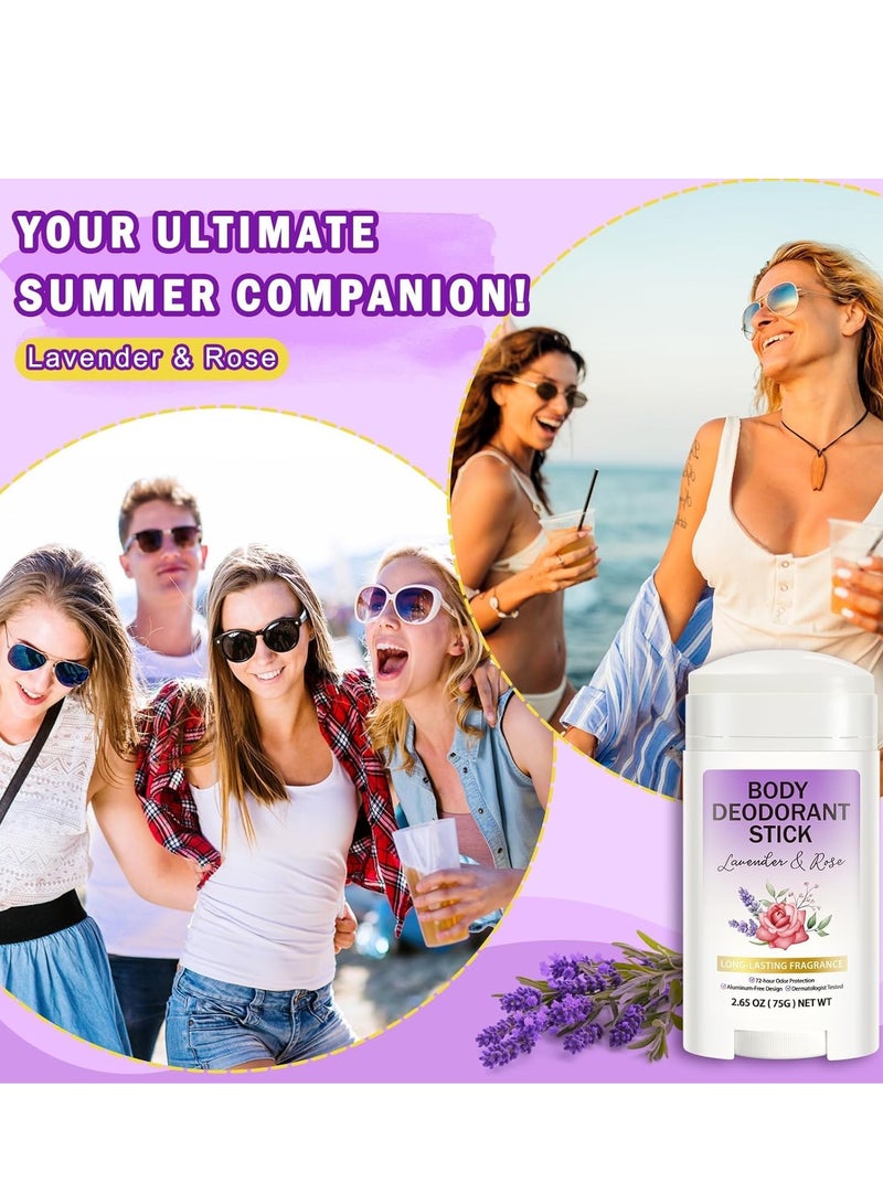 Body Deodorant Stick Smooth Solid 72 Hour Odor Protection, Aluminum-Free, Baking Soda Free Skin Safe, Long Lasting Fragrance, Natural for Women and Men - Image 5