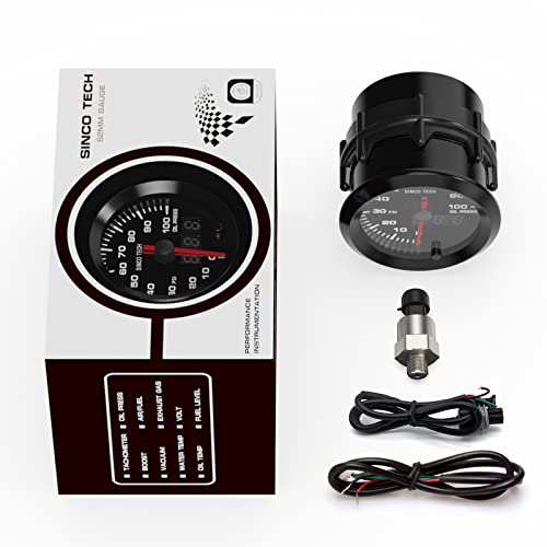 SINCO TECH 52mm Gauge Car Meter Digital Display Pointer 7 Colors Backlight 12V Universal Gauge Kit…… (Oil Pressure PSI) - Image 3
