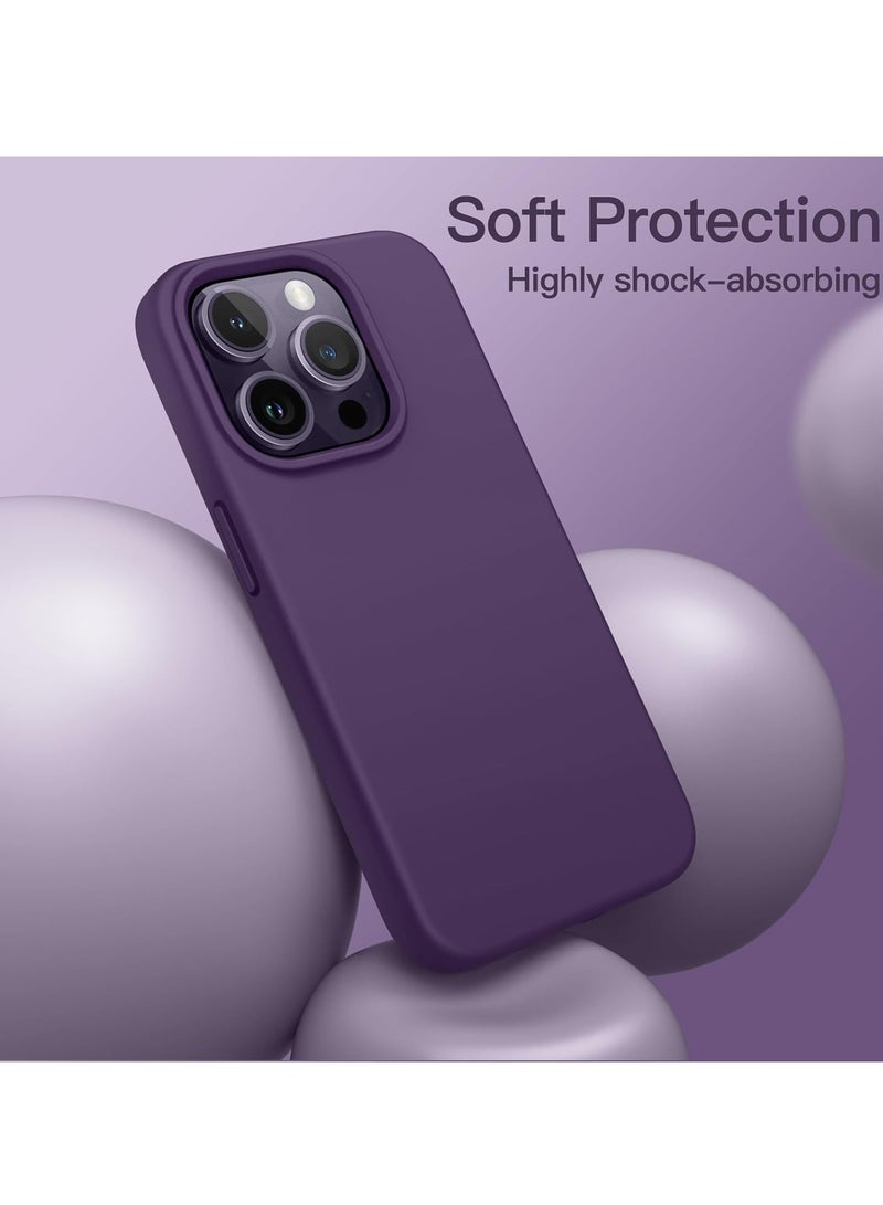 إلترازون "5-in-1 iPhone 14 Pro Max (6.7-Inch) Deep Purple Silicone Case - With 2 Screen Protectors & 2 Camera Lens Protectors" - Image 5