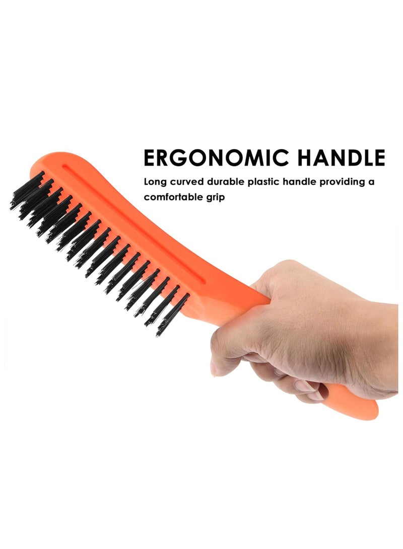 درافل فرشاة دورافيل السلكية بمقبض بلاستيكي منحني لتنظيف الصدأ، وإزالة الطلاء، وتنظيف الأجزاء المعدنية من الأوساخ في المرآب، والورش، والحدائق. (عبوة برتقالية، مقاس واحد) - Image 2