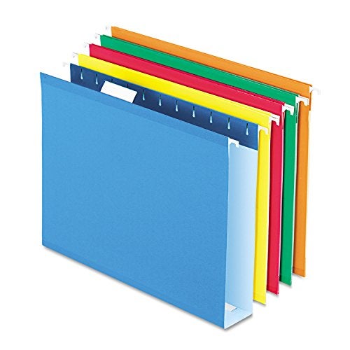 Pendaflex Extra Capacity Hanging File Folders, Letter Size, Reinforced, 2 Inch Expansion, Assorted Colors, 25 Per Box (4152X2 ASST) - Image 1
