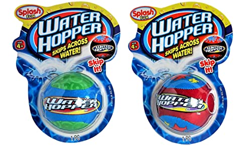 JARU Water Skipping Ball 2 Pack Squishy Water Bouncing Ball that Skips on Water Pool Toys for Kids Ages 48 Years Up Outdoor Summer Games Party Favors 8802s - Image 1