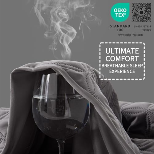 BEDLORE حماية مرتبة مقاومة للماء 2 عبوة، حجم توأم، وسادة مرتبة صامتة مع جيب عميق تناسب 6"-15"، غطاء مرتبة فردية مقاوم للأوساخ لغرفة النوم، غرفة السكن (رمادي) - Image 3