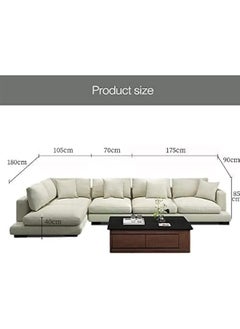 Comfynest Nordic Style Fabric Sofa Modern Living Room L-shape Sofa Technology Fabric Sofa home furniture set (Black)  - Image 2