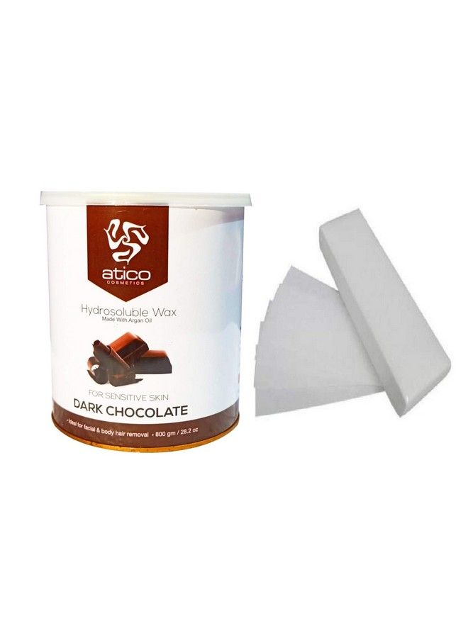 atiCO Hair Removal Hydrosoluble Antitan Creme Wax (800 Gm) Made With Argan Oil + 30 Waxing Strips (Dark Chocolate) - Image 2