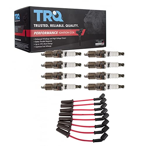 TRQ Performance Ignition Kit Spark Plugs Wire Set Red Compatible with 09-14 Cadillac 09-16 Chevrolet 13-15 GMC 09 Pontiac - Image 2