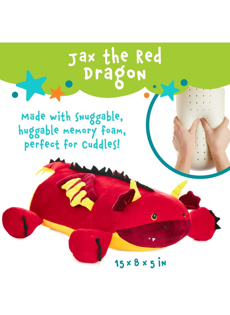 MEMORY MATES MEMORY MATES Jax The Red Dragon Memory Foam Pillow Plush 15  Stuffed Animal  - Image 2