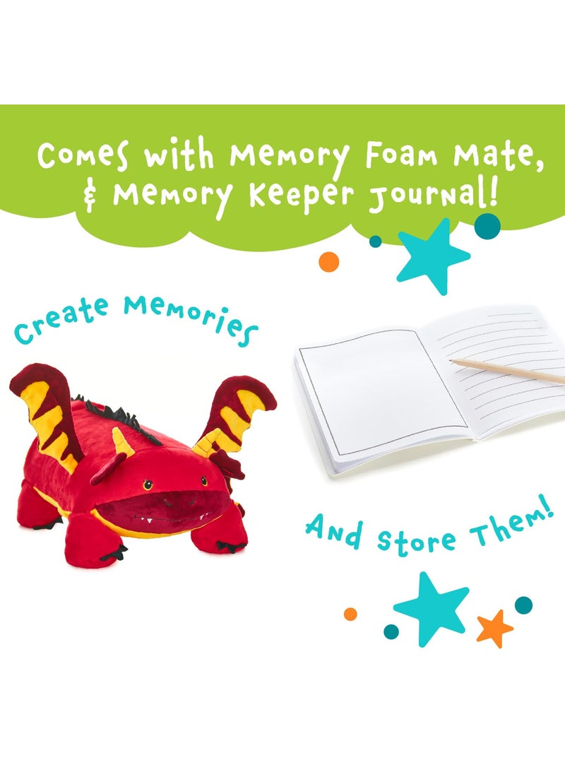 MEMORY MATES MEMORY MATES Jax The Red Dragon Memory Foam Pillow Plush 15  Stuffed Animal  - Image 3