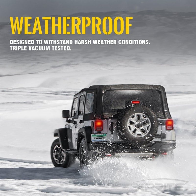 Xprite LED Third Brake Lights w/Smoke Lens High Mount Stop 3rd Tail Light Compatible with 2007-2018 Jeep Wrangler JK - Image 5