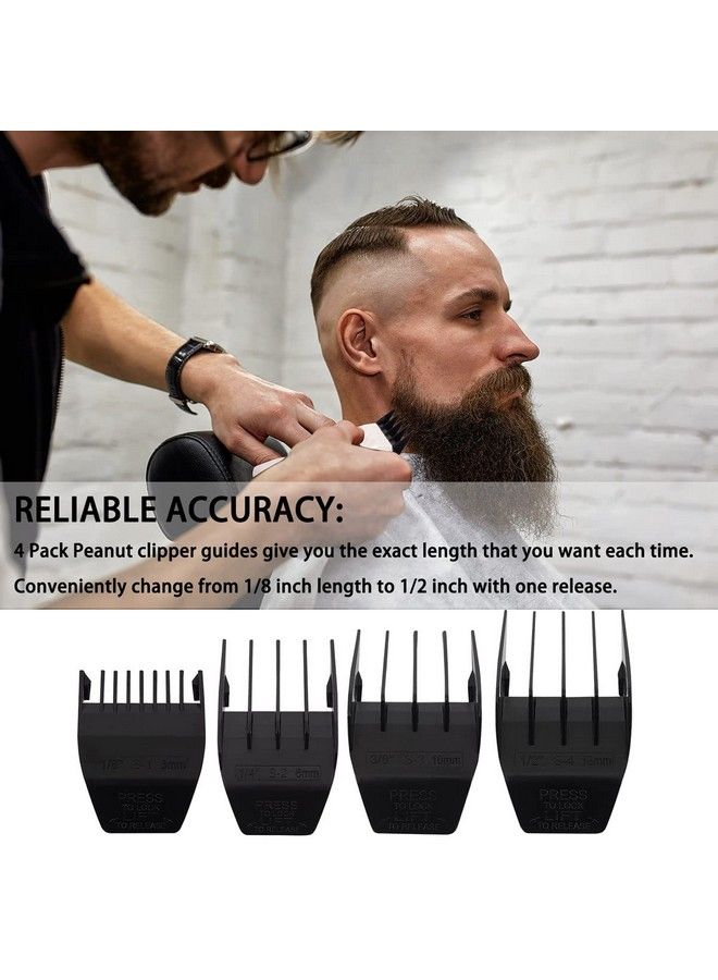 colorski Professional Peanut Clipper Guards For Wahl Peanut From 1/8 Inch To 1/2 Inch Fits For Wahl Peanut Black4Pcs - Image 4