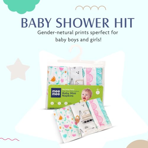 Mee Mee Super Soft 100% Cotton Woven Premium Baby Napkins | (22 cm X 22 cm) | Reusable Hygiene Wash Cloth | Napkin for New Babies | Kids Hankies for School use |Soft Baby face Towel | Pk-3 - Image 5