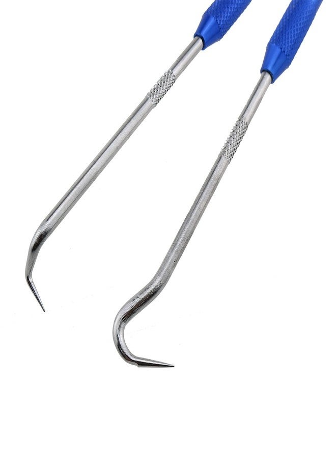 MEETOOT 2pcs Metal Double Pointed Scriber Scribe Tool Hook for Machinists, Technicians Or Craftsmen, 9.05 Inches Long (1 x Red + 1 x Blue) - Image 3