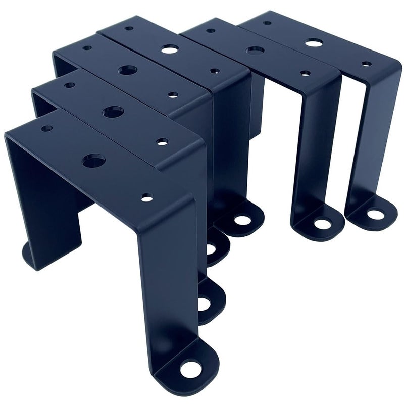 Jouray 6 PCS 3x3 Square Pipe Tube Strap Clamps3 inch metal u shaped bracket steel u clamp bracket for mountingPowder Coated Black - Image 2