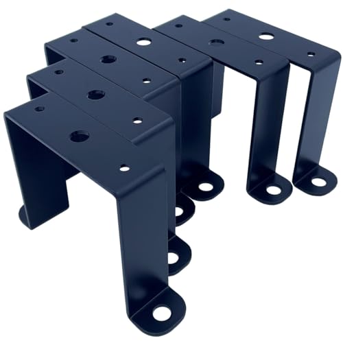 Jouray 6 PCS 3x3 Square Pipe Tube Strap Clamps3 inch metal u shaped bracket steel u clamp bracket for mountingPowder Coated Black - Image 1