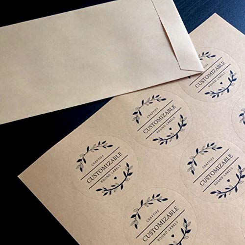 Craftiff Round Kraft Labels Stickers Printable Paper Brown Color - 2 inches - Pack of 240 Labels - 20 Sheets - Image 5