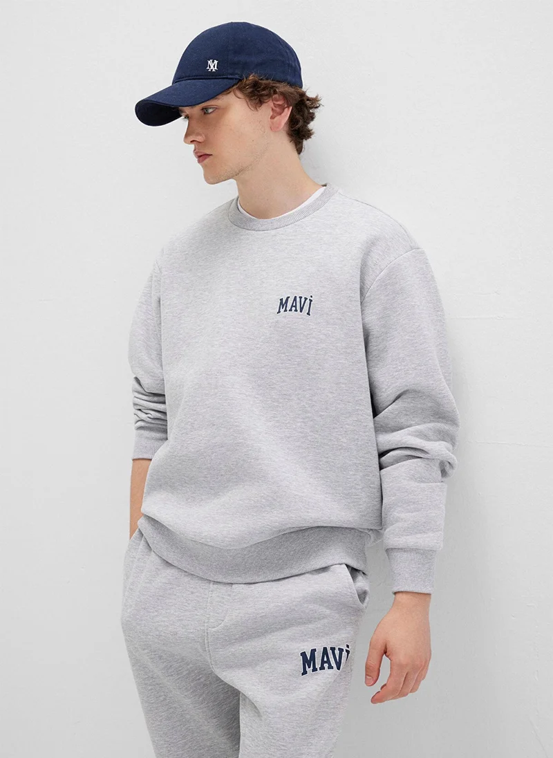 MAVI Mavi Logo Printed Grey Sweatshirt
