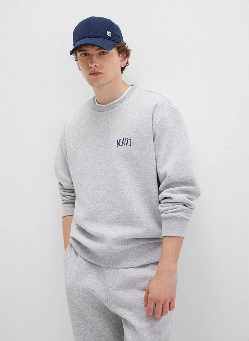 MAVI Mavi Logo Printed Grey Sweatshirt