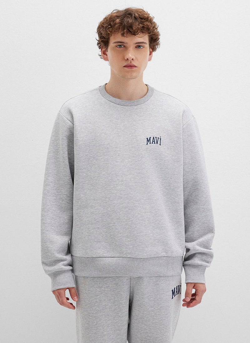 Mavi Logo Printed Grey Sweatshirt - Image 3