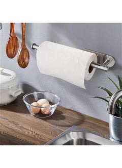 HOOKOR 2 Pack Paper Towel Holders,Paper Towels Rolls - for Kitchen,Paper Towels Bulk- Self-Adhesive Under Cabinet,Both Available in Adhesive and Screws,Stainless Steel (Silver)  - Image 2