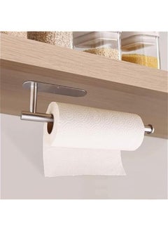 HOOKOR 2 Pack Paper Towel Holders,Paper Towels Rolls - for Kitchen,Paper Towels Bulk- Self-Adhesive Under Cabinet,Both Available in Adhesive and Screws,Stainless Steel (Silver)  - Image 3