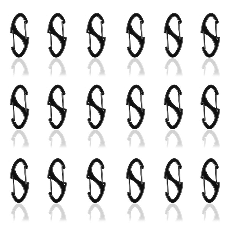 Rewoalzx Mini Carabiner Clips, 18pcs Double-Sided Spring Small Carabiner Clip, Metal Carabiner for Keys, Anti Theft Zipper Clips, Flexible and Easy to Use - Image 1