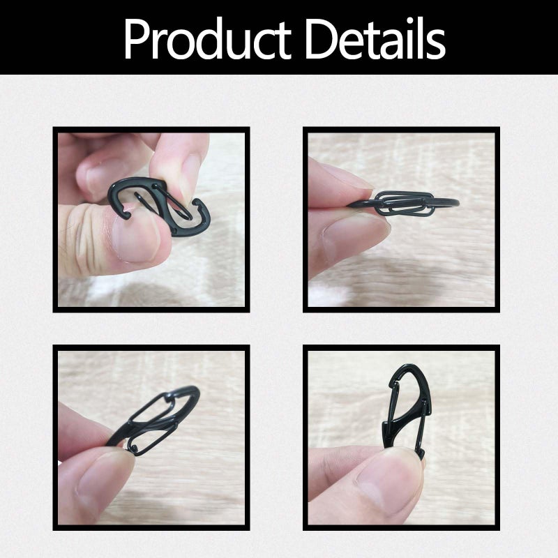Rewoalzx Mini Carabiner Clips, 18pcs Double-Sided Spring Small Carabiner Clip, Metal Carabiner for Keys, Anti Theft Zipper Clips, Flexible and Easy to Use - Image 3