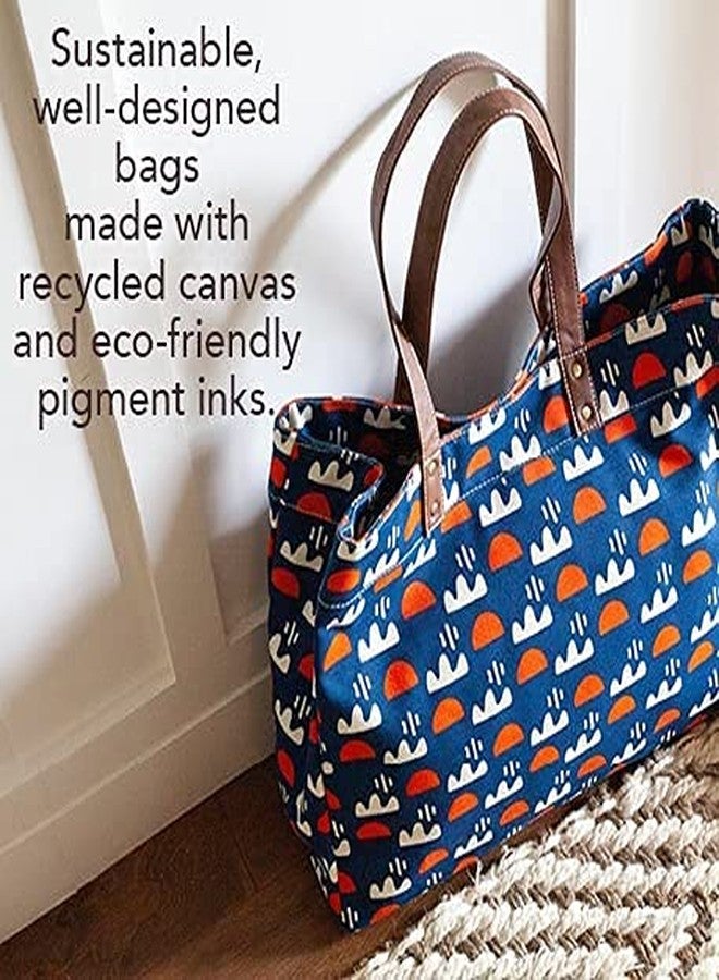 MAIKA Recycled Canvas Commuter Tote Bag, Echo Tangerine, Red - Image 4