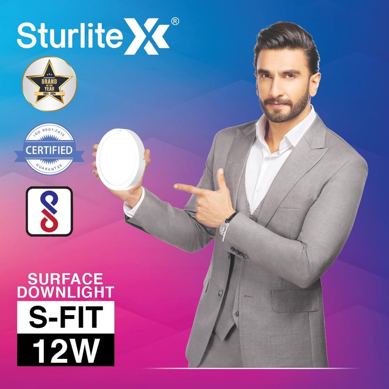 Sturlite Sturlite SFIT 12W Round LED Surface Light 6500k Cool White Color Temperature 960 Lumens with CRI Tech for Accurate Color Representation Pack of 4 - Image 2