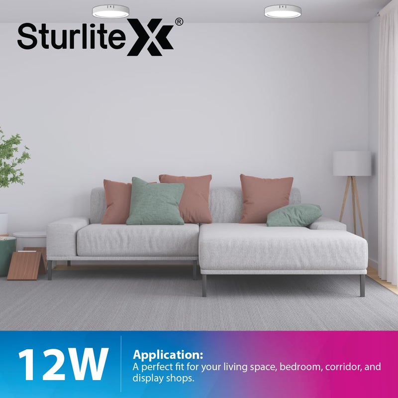Sturlite Sturlite SFIT 12W Round LED Surface Light 6500k Cool White Color Temperature 960 Lumens with CRI Tech for Accurate Color Representation Pack of 4 - Image 5